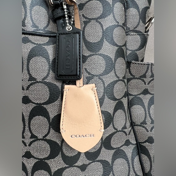 PRE-OWNED Coach Diaper Bag Tote Grey/Black Large - Picture 5 of 13